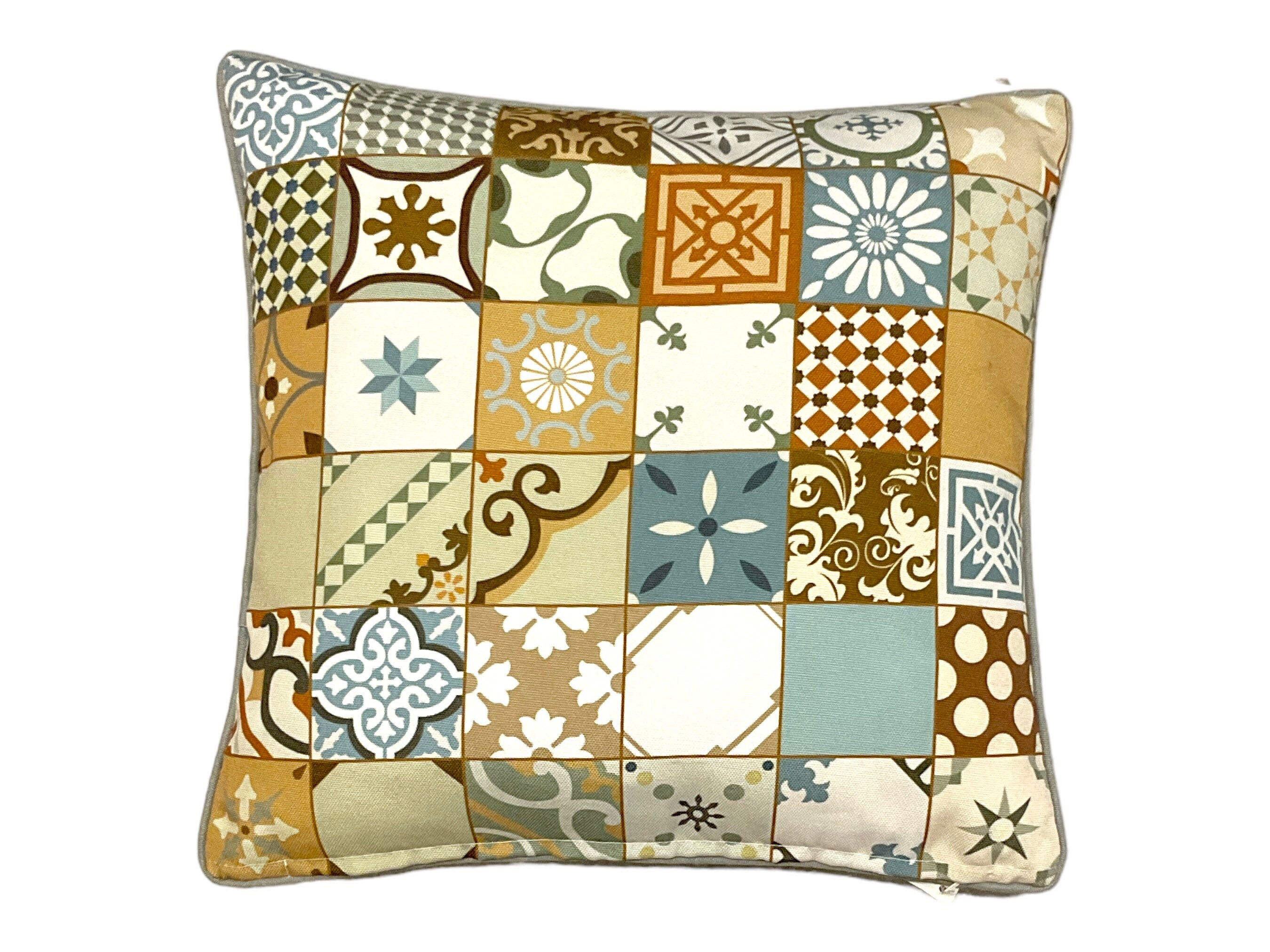 Tiles Mosaic Spanish Moroccan Cushion Covers - Moorish Arabesque Style Pillow Co