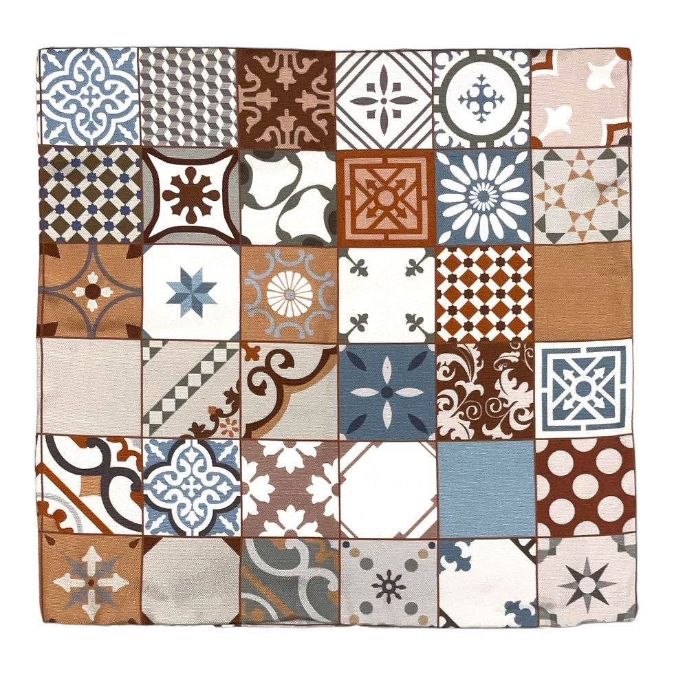 Thumbnail: Tiles Mosaic Spanish Moroccan Cushion Covers - Moorish Arabesque Style Pillow Co