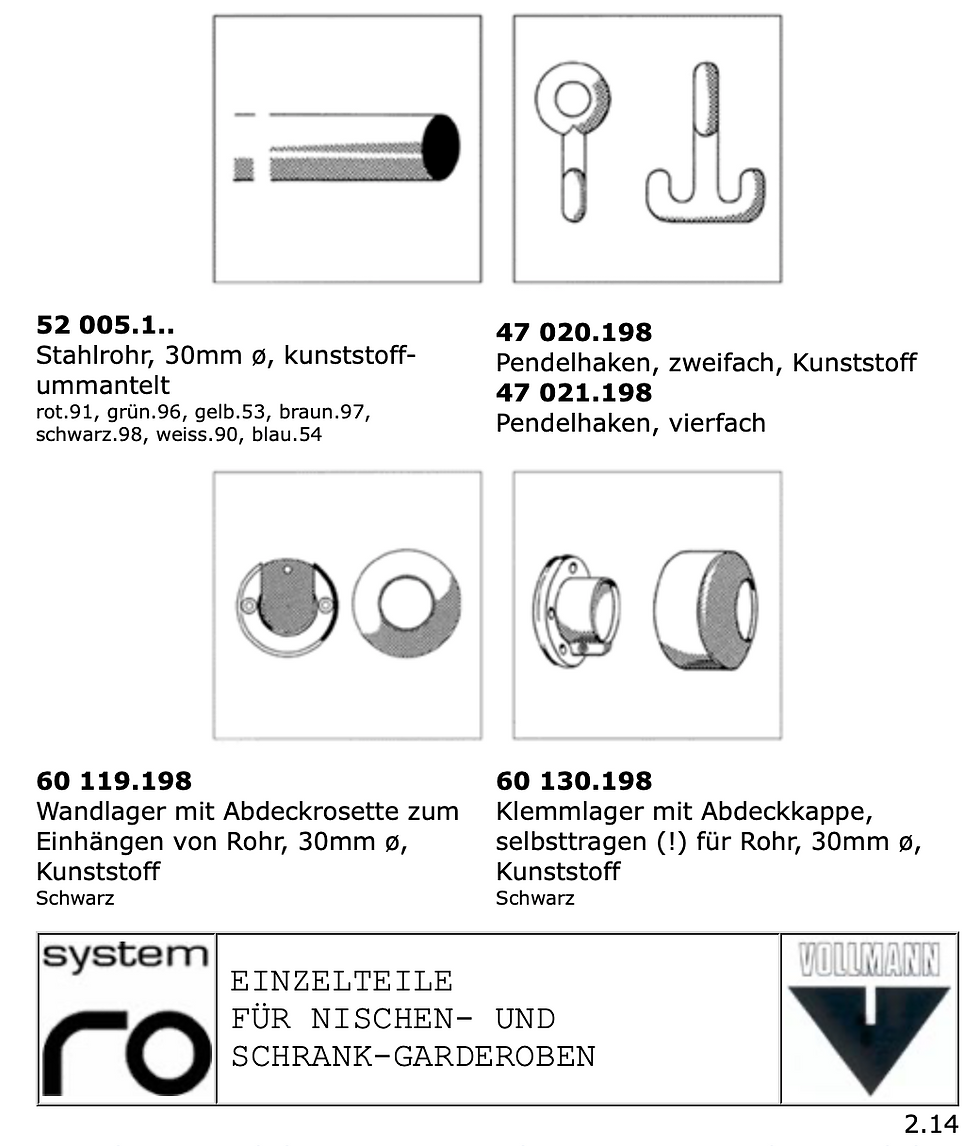 Miniaturbild: 2.14 | Einzelteile für Nischen- und Schrankgarderoben