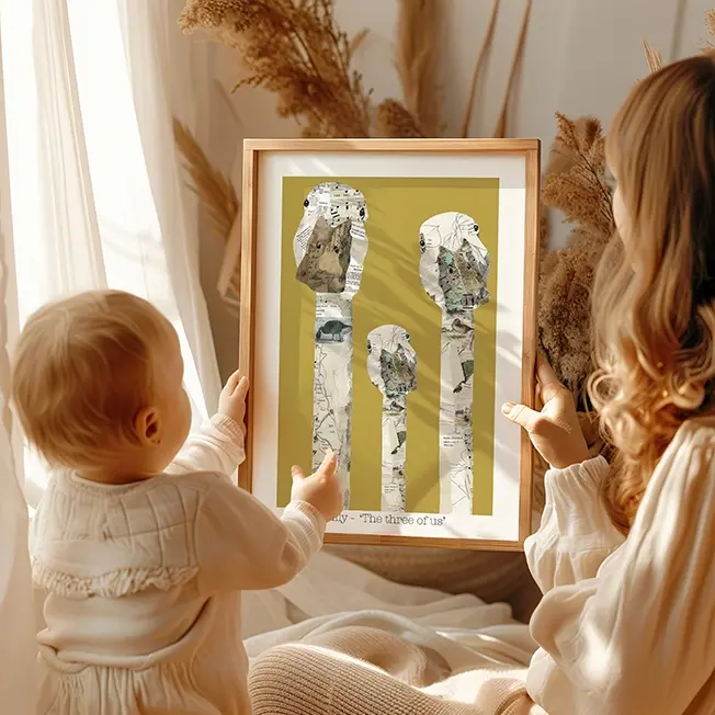 Thumbnail: Family of Geese Collage Art Print (3 or 4)