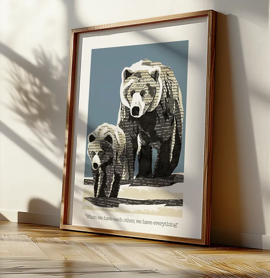 Thumbnail: Personalised Brown Bear Art Prints