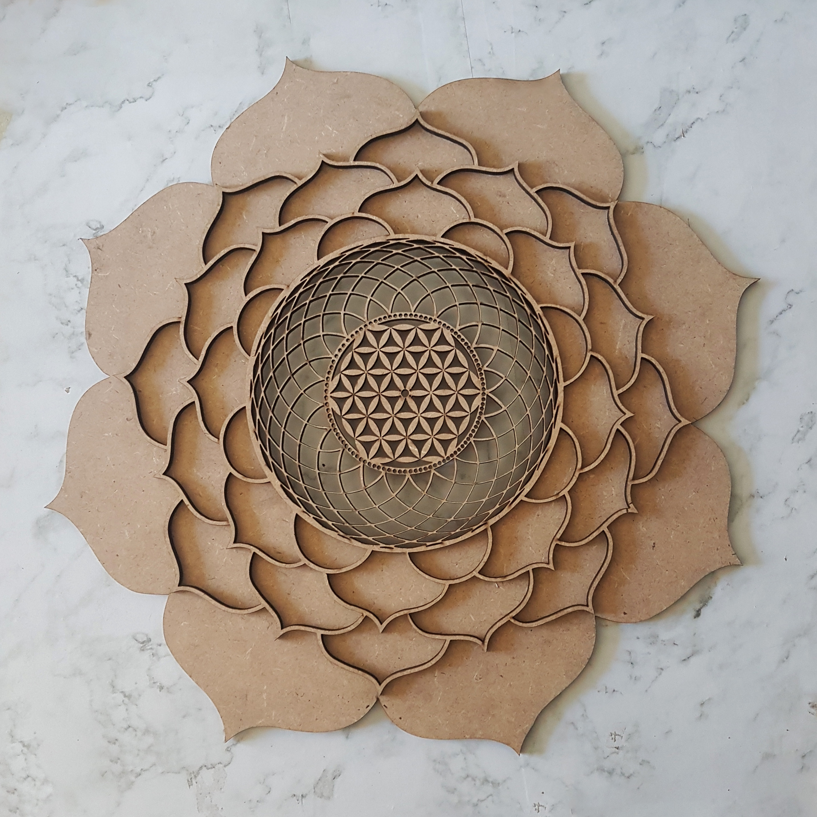 Fleur de vie sur deux niveaux