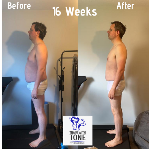 Toby lost 18 lbs in 3 months and gained 1_2 inch on his biceps