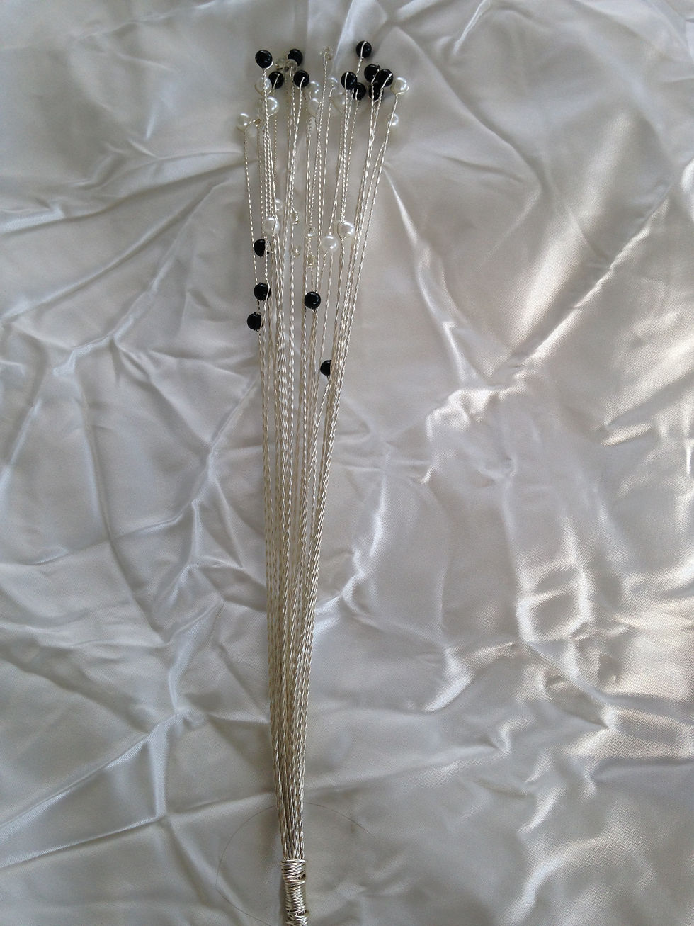 Thumbnail: Black, white and clear plastic bead caketopper or lightcatcher