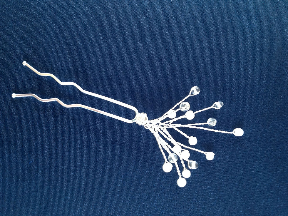 Thumbnail: Faux pearl and clear bead accessory set.