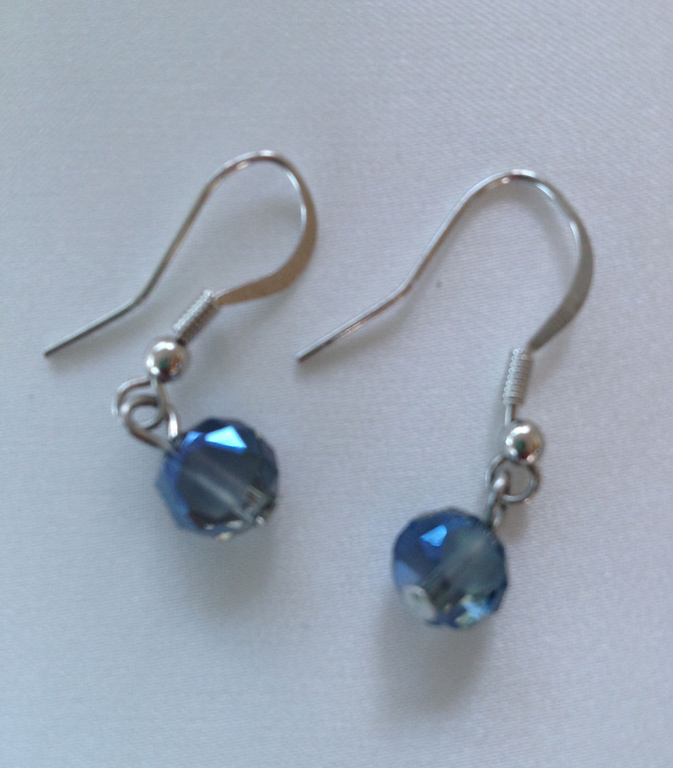 Thumbnail: Dark blue rondelle and clear glass bead tiara