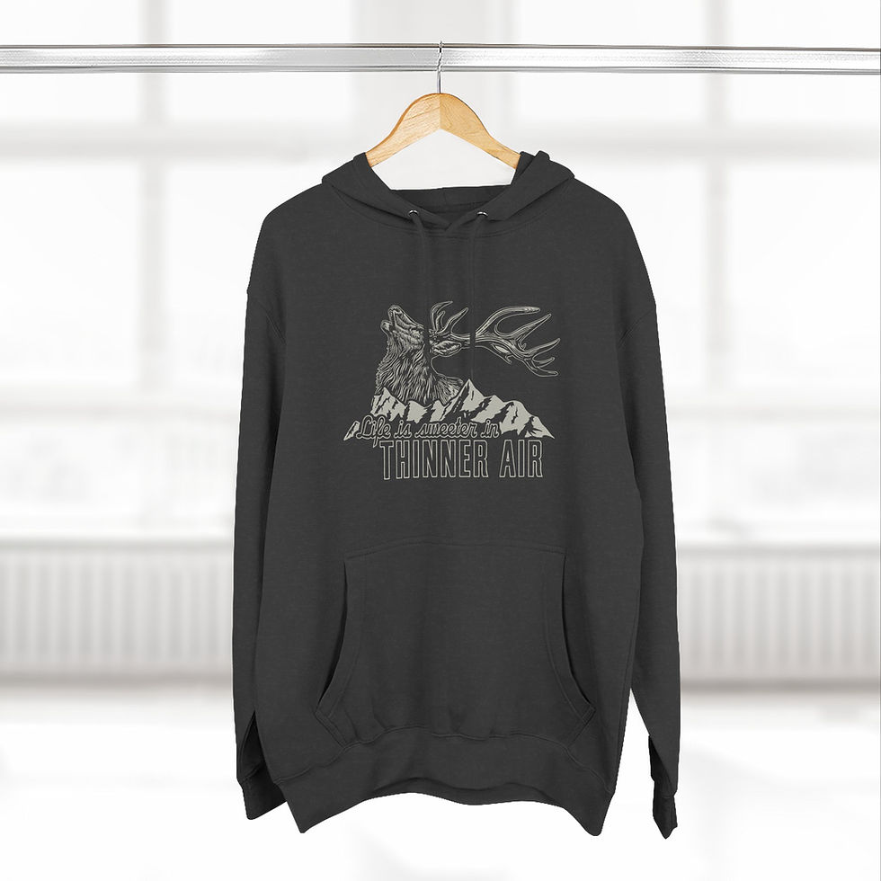 Thumbnail: "Life is Sweeter in Thinner Air" Unisex Premium Pullover Hoodie (White)