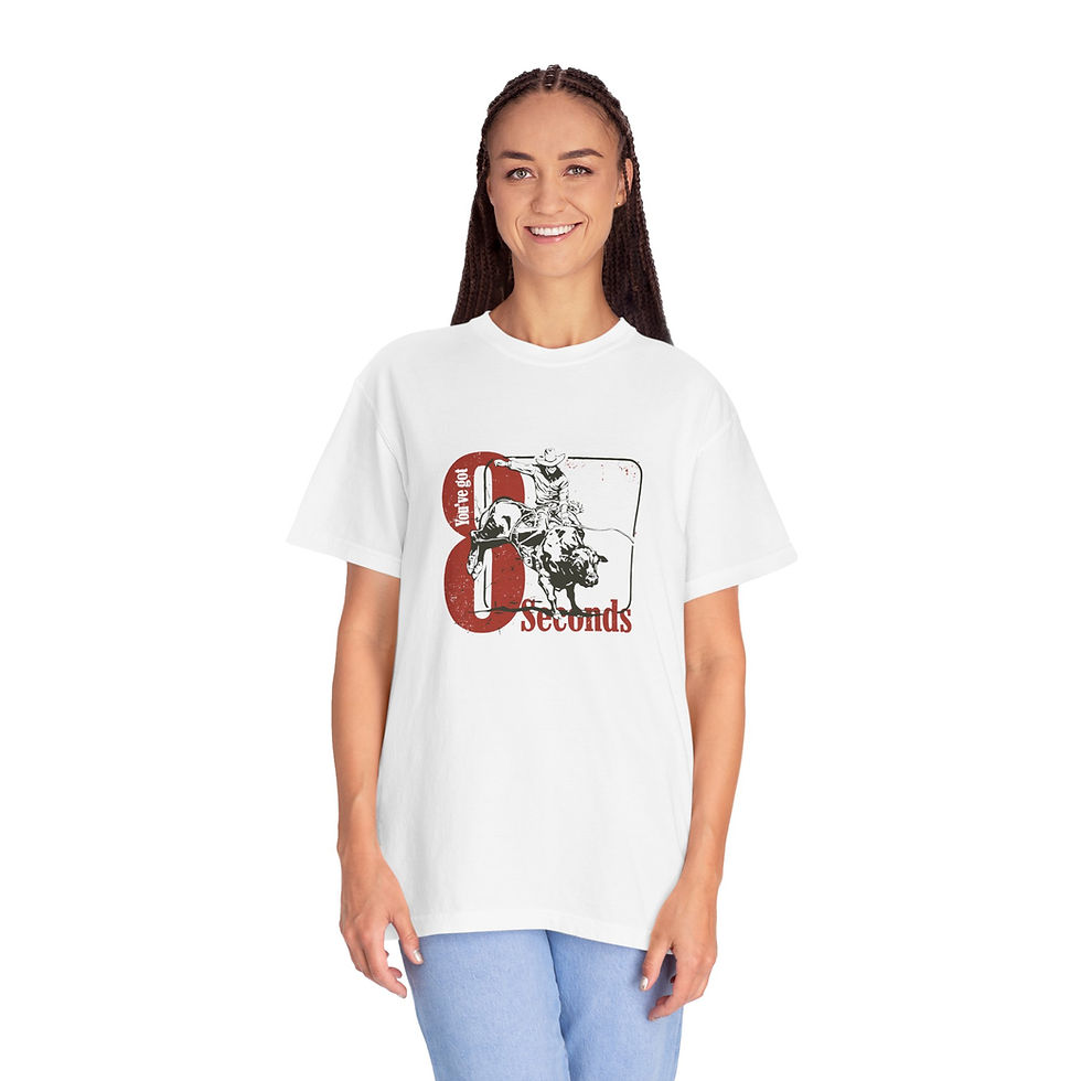Thumbnail: Bull Rider "You've Got 8 Seconds" Unisex Garment-Dyed T-shirt 