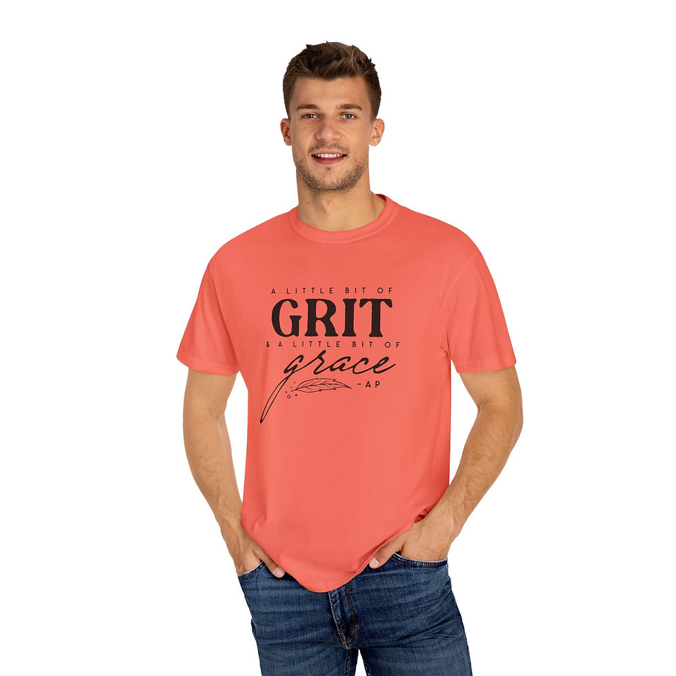Thumbnail: "A Little Bit of Grit & A Little Bit of Grace" Garment-Dyed T-shirt (Black)