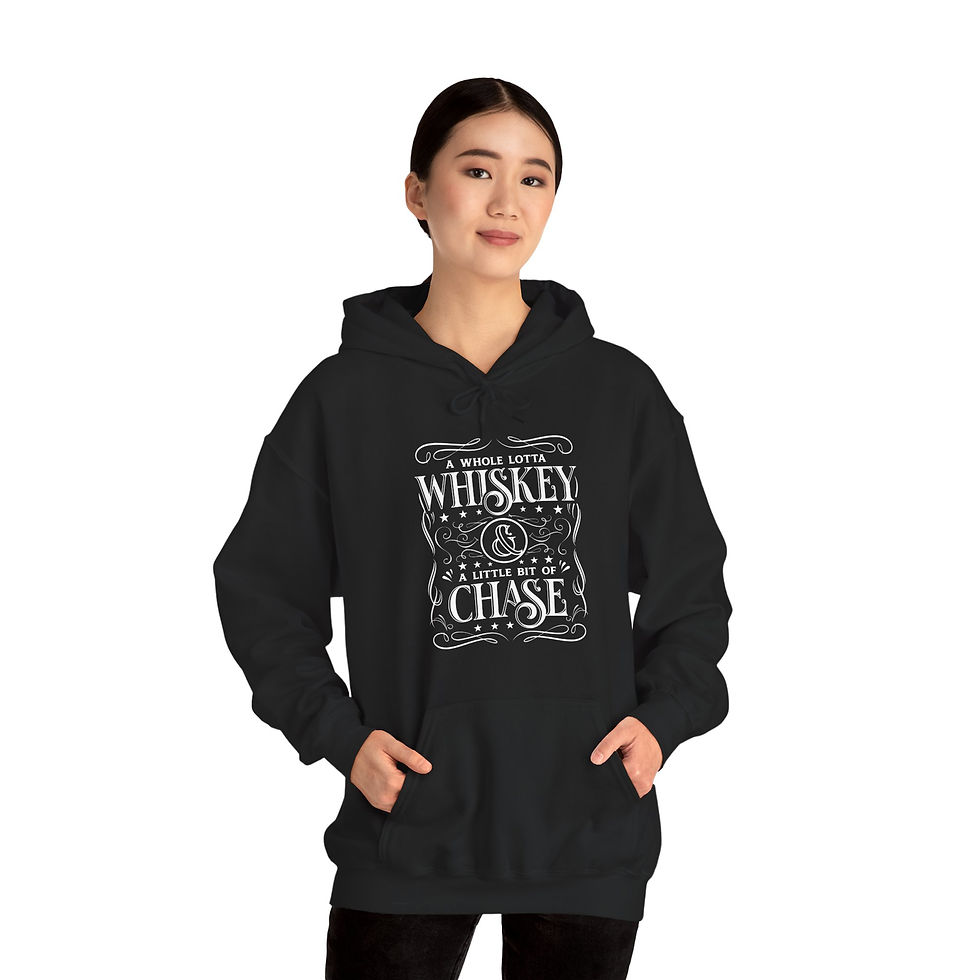 Thumbnail: "A Whole Lotta Whiskey & A Little Bit of Chase" Hooded Sweatshirt (White)