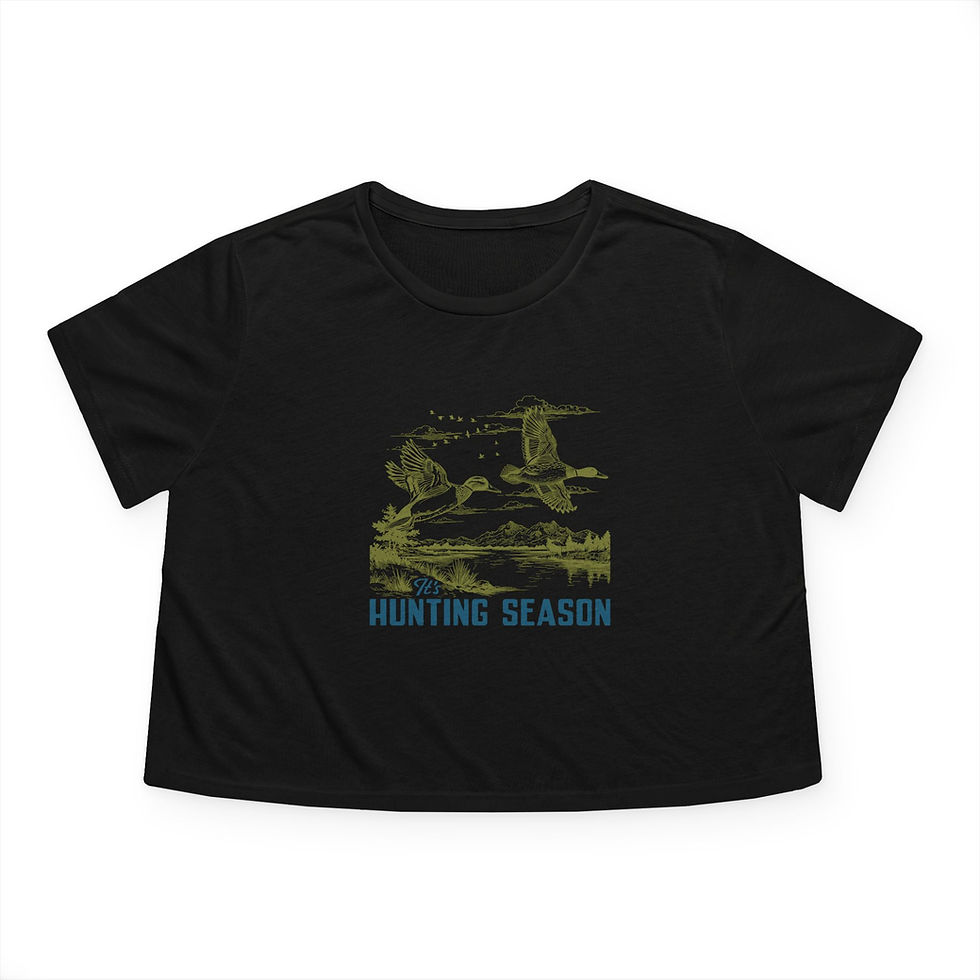Thumbnail: "It's Hunting Season" Flowy Cropped Tee (Blue)