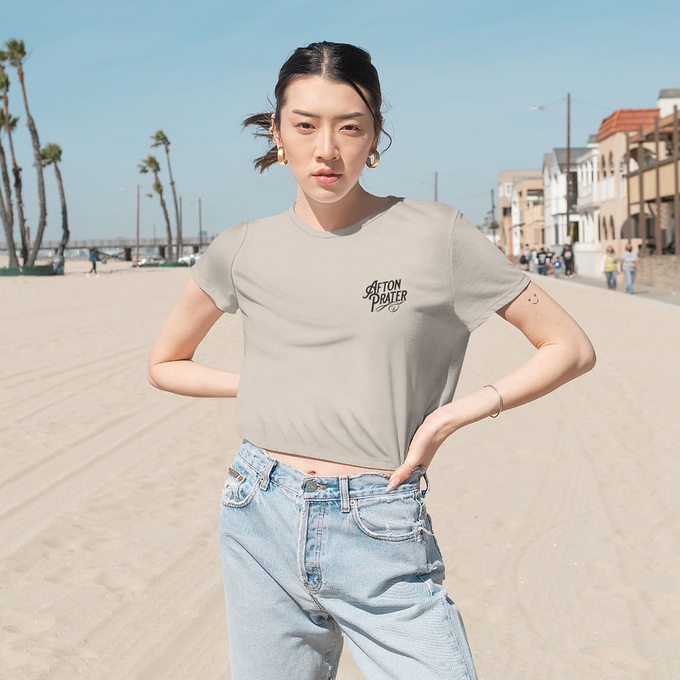 Thumbnail: Women's Flowy Cropped Tee With Logo
