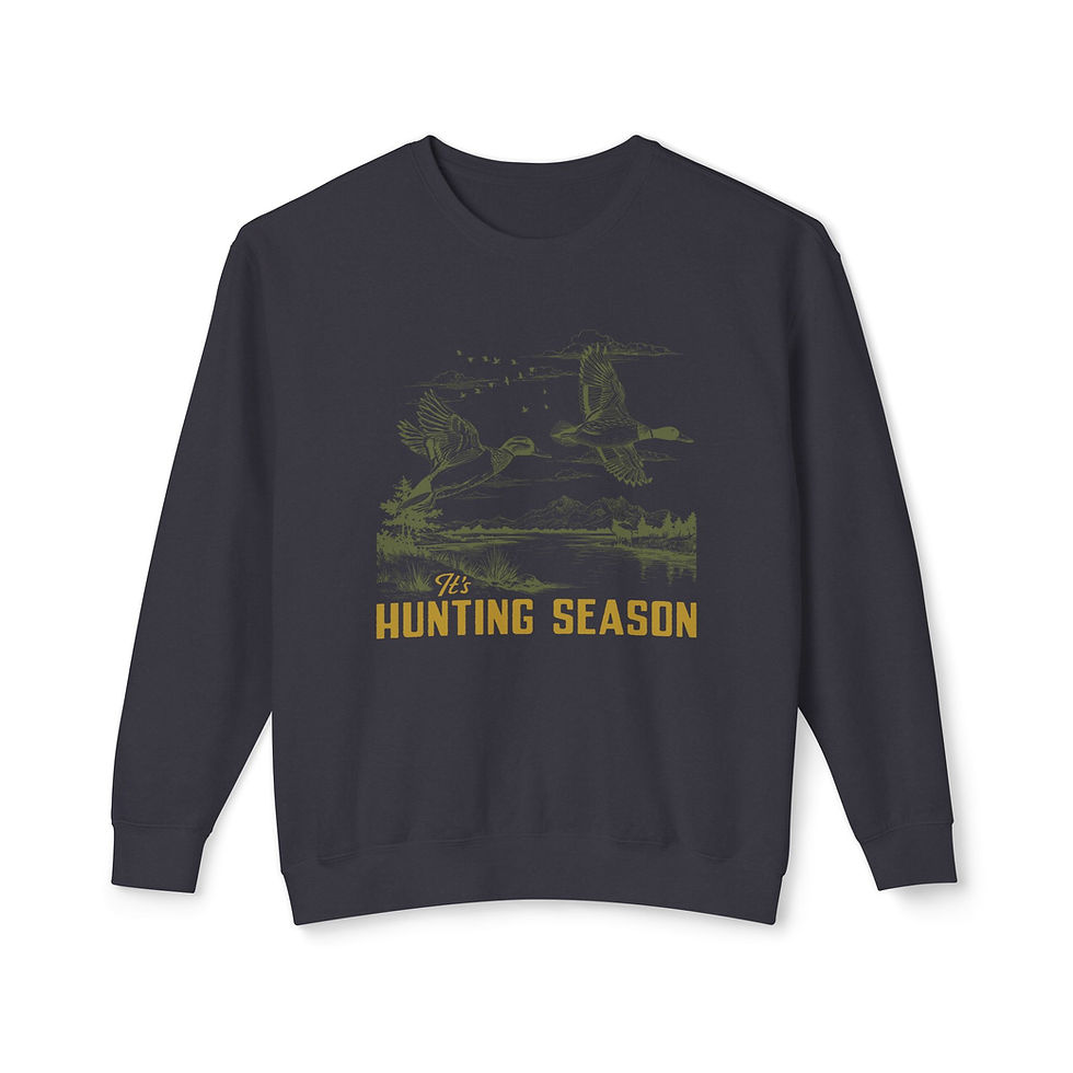 Thumbnail: "It's Hunting Season" Lightweight Crewneck Sweatshirt (Yellow)