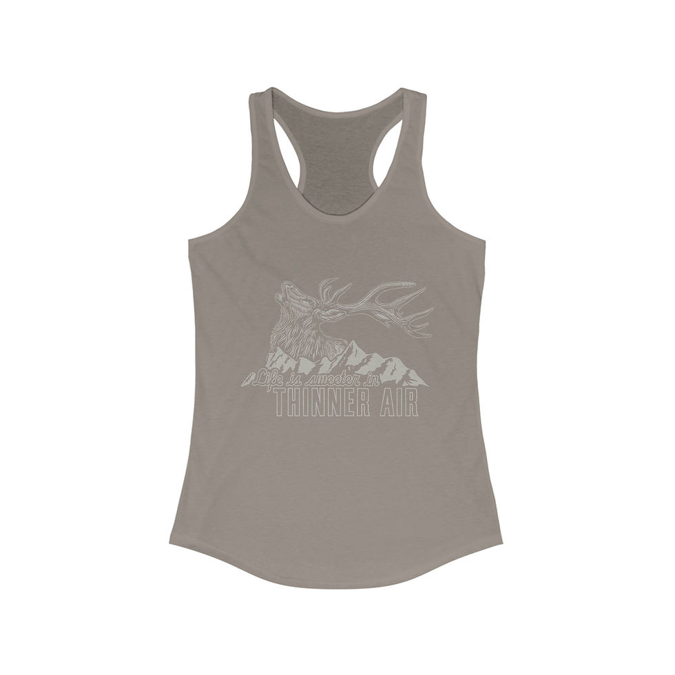 Thumbnail: "Life is Sweeter in Thinner Air" Women's Ideal Racerback Tank (White)