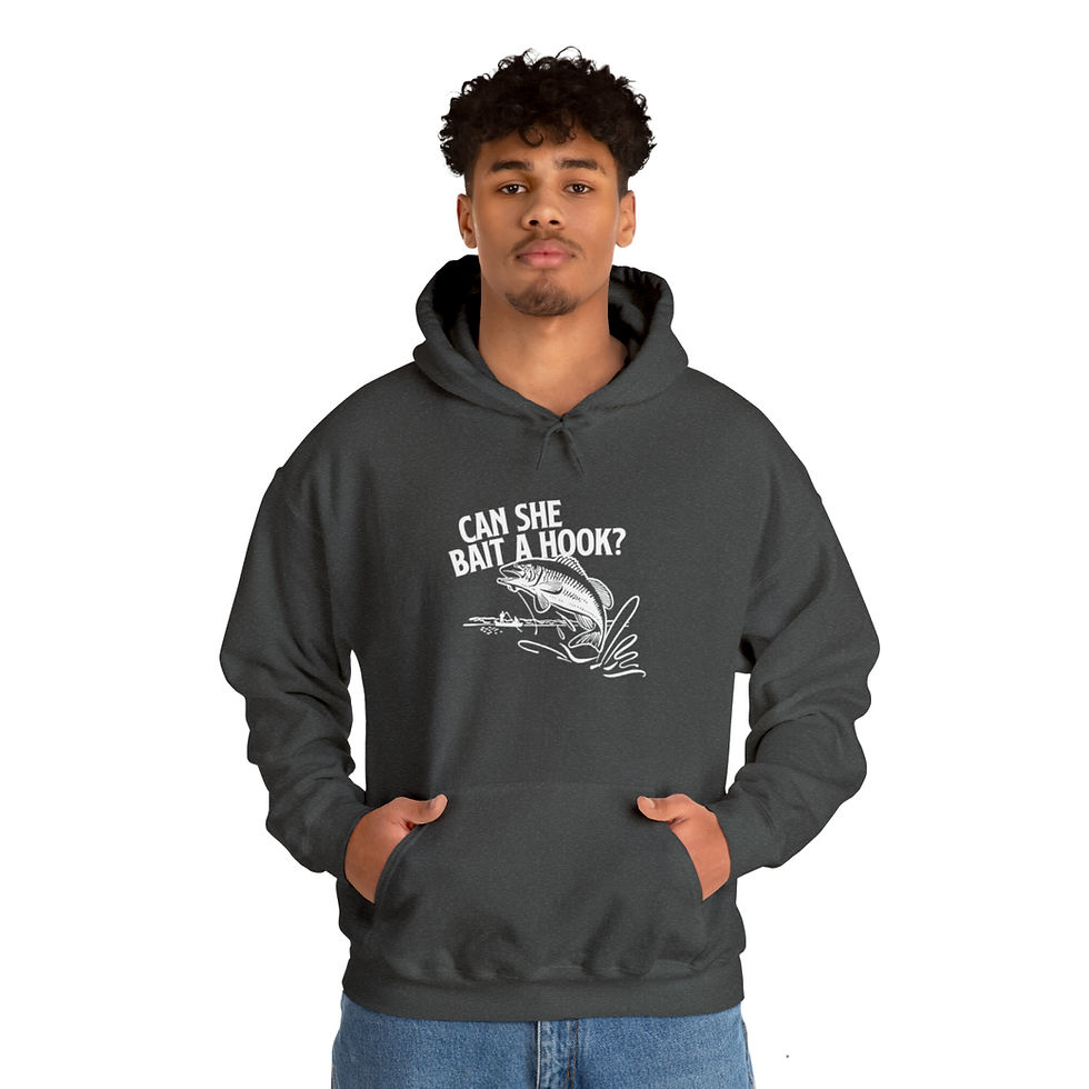 Thumbnail: "Can She Bait a Hook?" Unisex Heavy Blend™ Hooded Sweatshirt