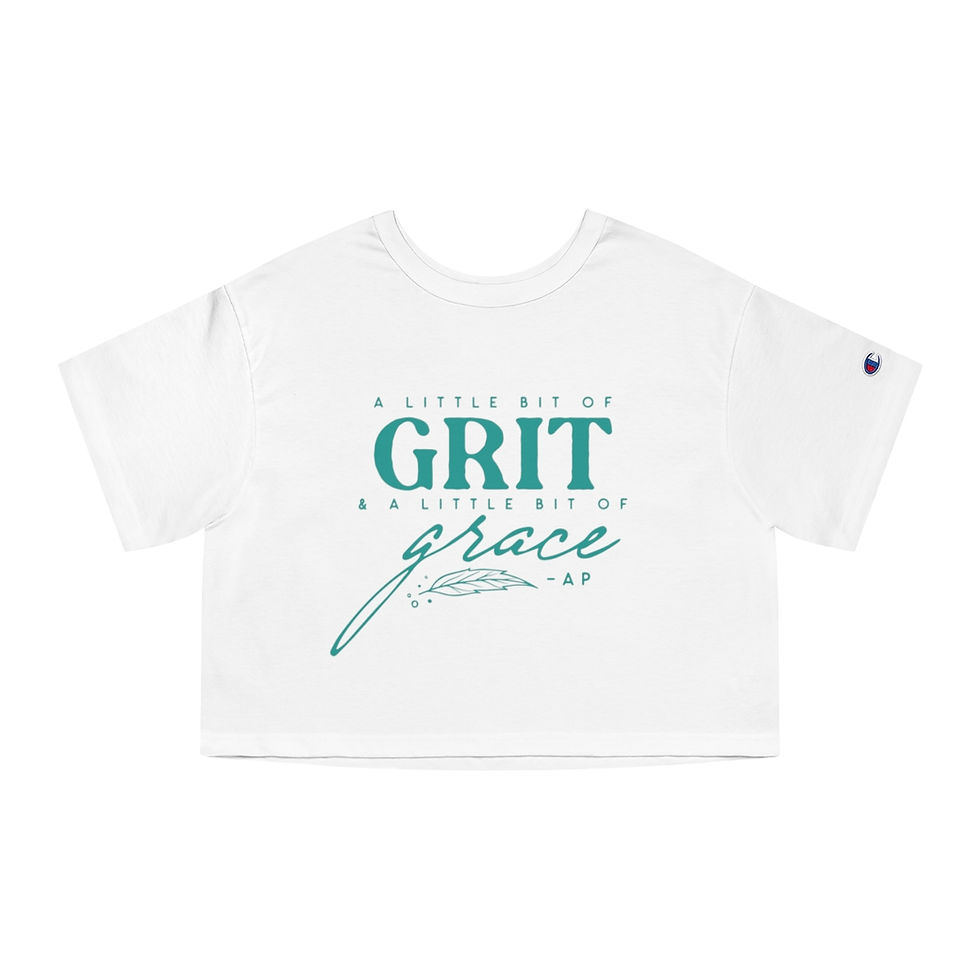 Thumbnail: "A Little Bit of Grit & A Little Bit of Grace" Cropped T-Shirt (Turquoise)
