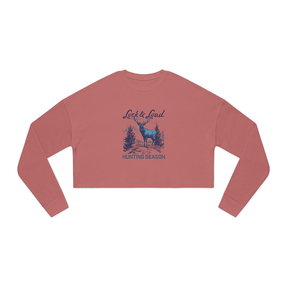 Thumbnail: "Lock & Load- It's Hunting Season" Women's Cropped Sweatshirt