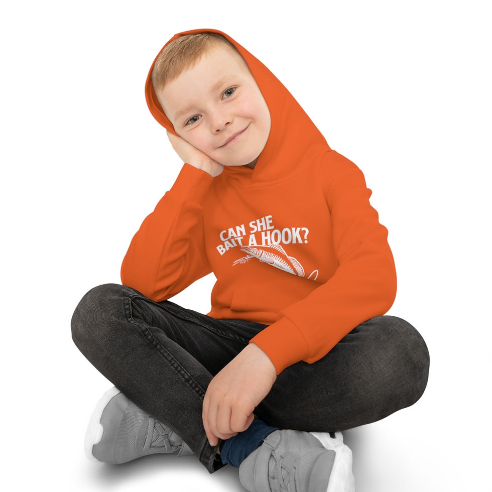 Thumbnail: "Can She Bait a Hook?" Children's Hoodie (AOP)