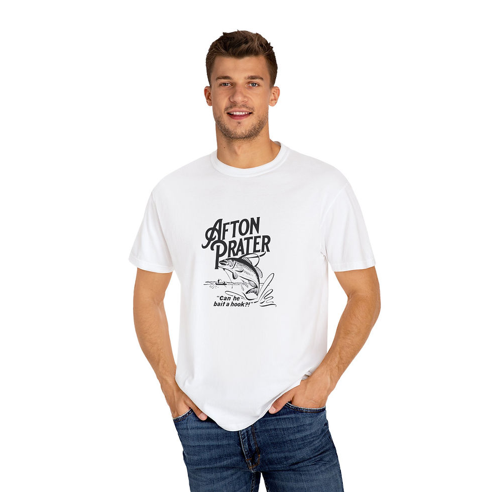 Thumbnail: "Can He Bait a Hook?" Unisex Garment-Dyed T-shirt With Logo
