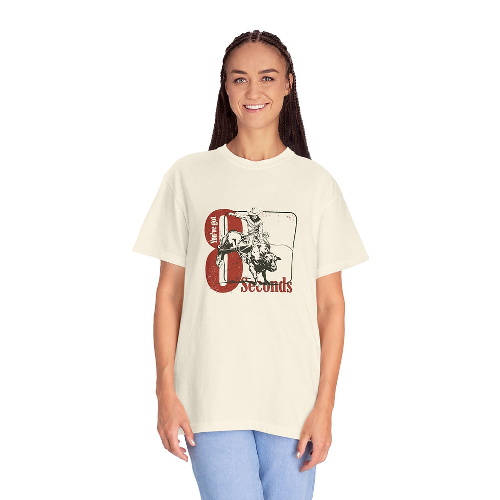 Thumbnail: Bull Rider "You've Got 8 Seconds" Unisex Garment-Dyed T-shirt 