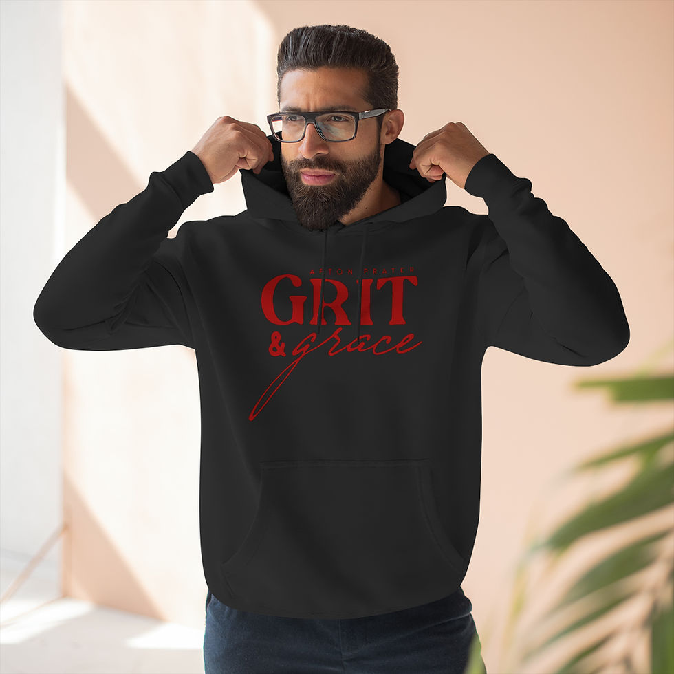 Thumbnail: "Grit and Grace" Unisex Premium Pullover Hoodie (Red)