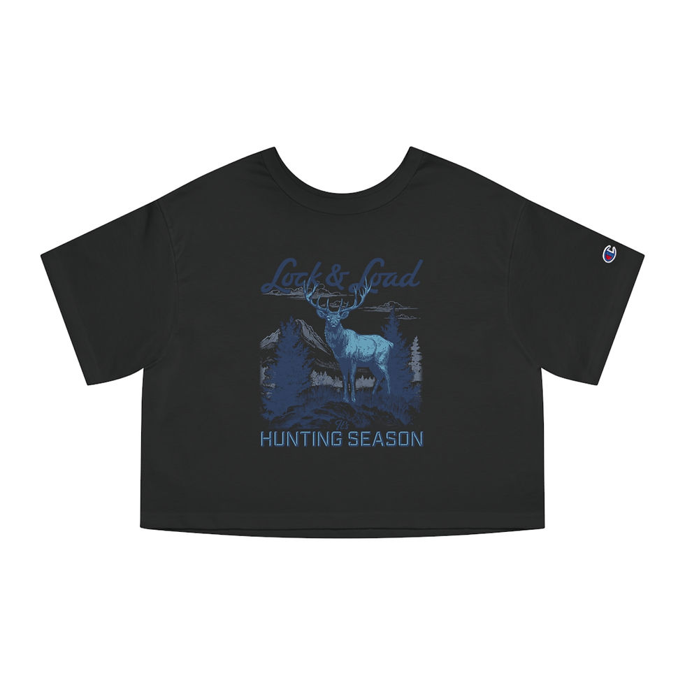 Thumbnail: "Lock & Load- It's Hunting Season" Champion Heritage Cropped T-Shirt