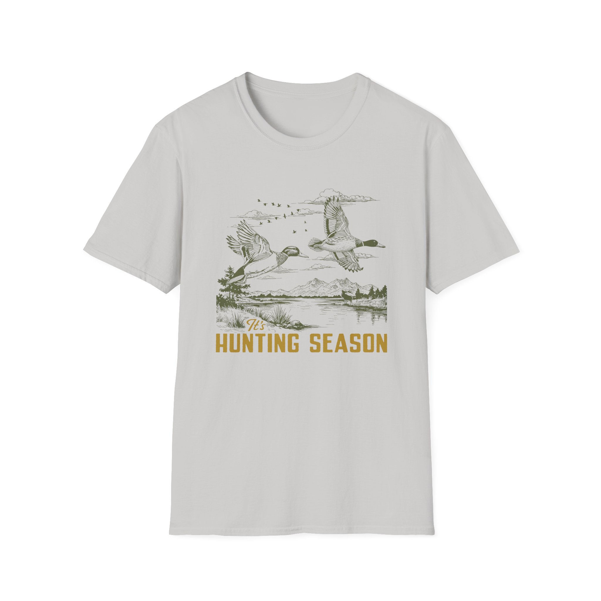 "It's Hunting Season" Unisex Softstyle T-Shirt (Yellow)