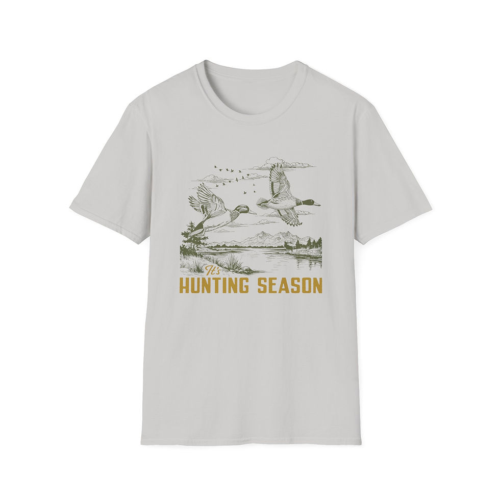 "It's Hunting Season" With Ducks Unisex Softstyle T-Shirt