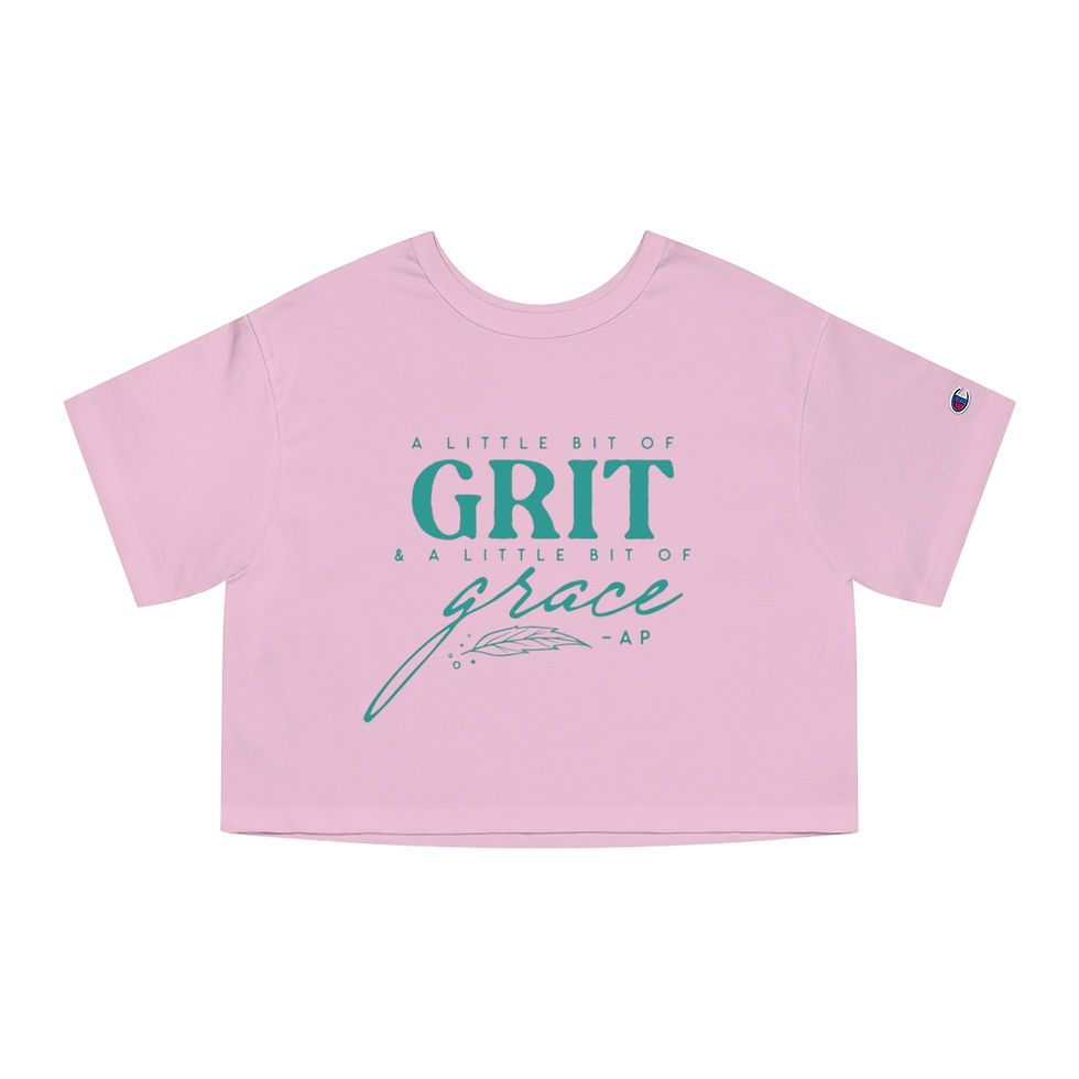 Thumbnail: "A Little Bit of Grit & A Little Bit of Grace" Cropped T-Shirt (Turquoise)