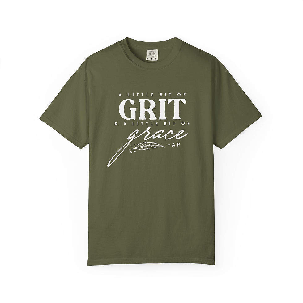 Thumbnail: "A Little Bit of Grit & A Little Bit of Grace" Garment-Dyed T-shirt (White)
