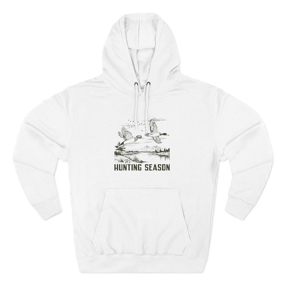 Thumbnail: "It's Hunting Season" Unisex Premium Pullover Hoodie (Black)