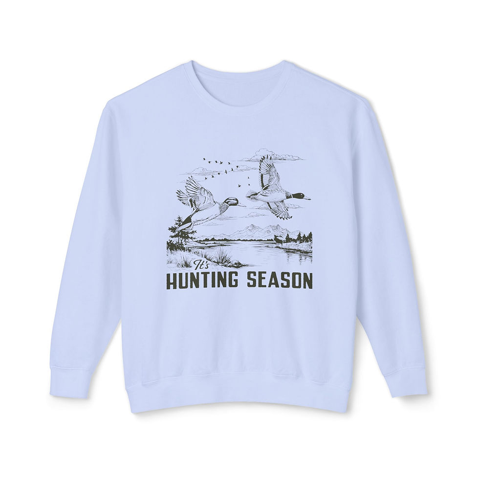 Thumbnail:  "It's Hunting Season" Lightweight Crewneck Sweatshirt (Black)