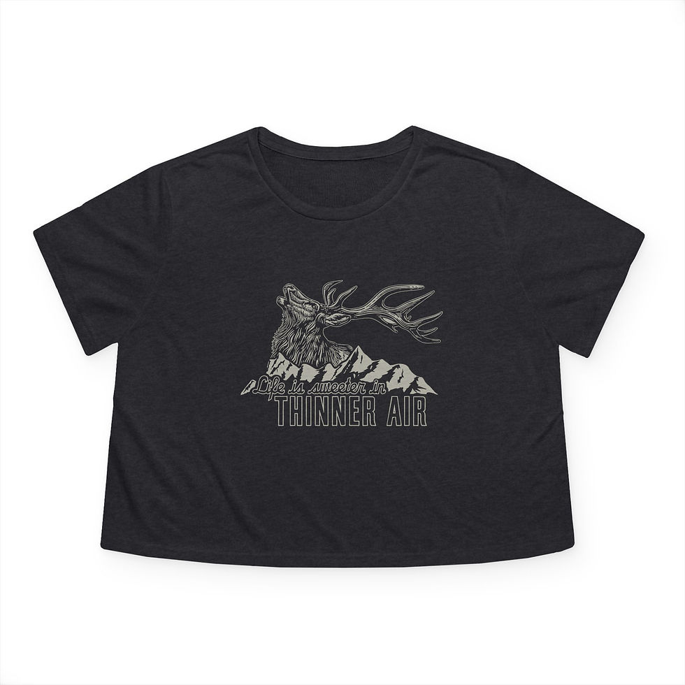 Thumbnail: "Life is Sweeter in Thinner Air" Flowy Cropped Tee (White)