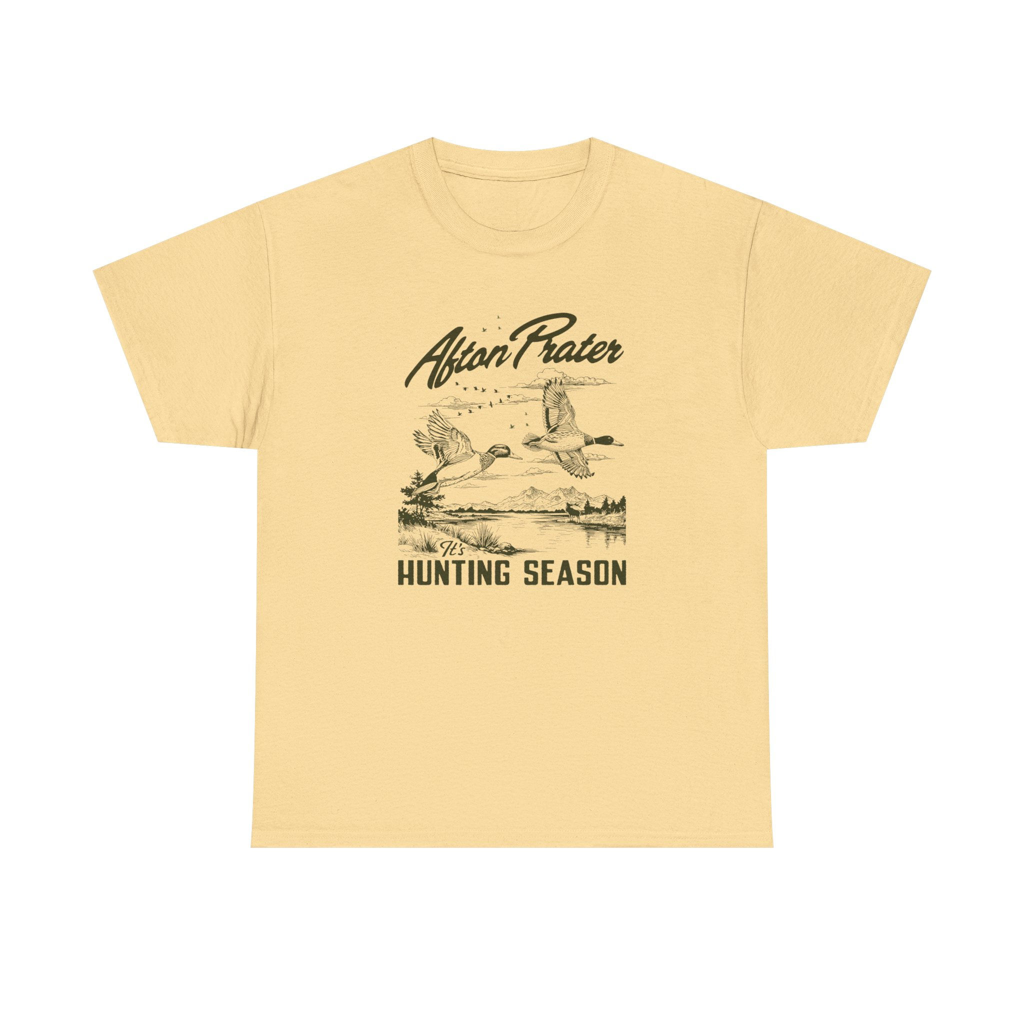 "It's Hunting Season" With Logo Unisex Heavy Cotton Tee (Black)