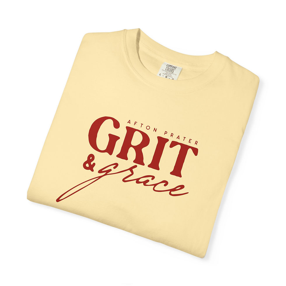 Thumbnail: "Grit & Grace" Garment-Dyed T-shirt (Red)