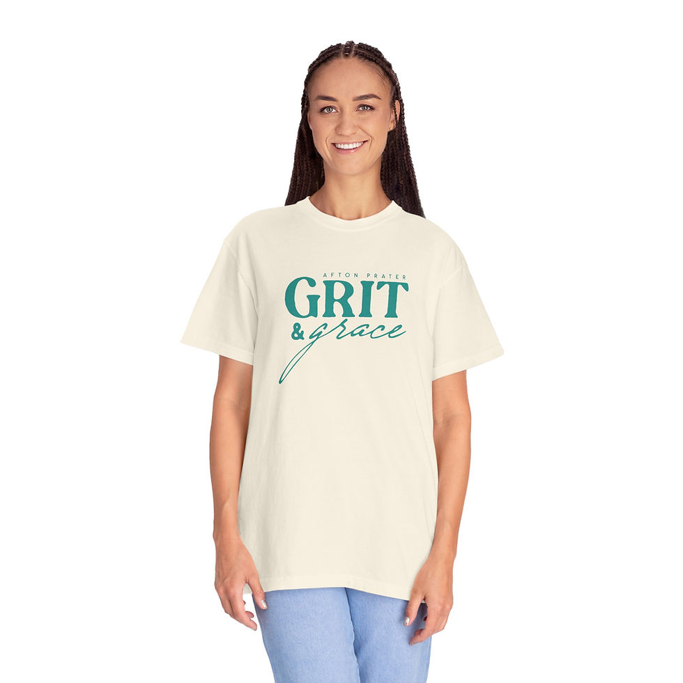 Thumbnail: "Grit & Grace" Garment-Dyed T-shirt (Turquoise)