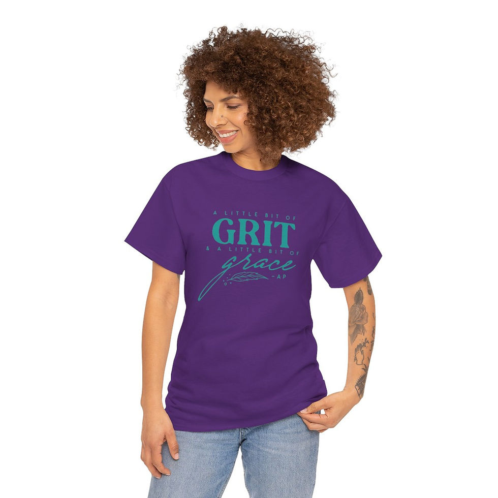 Thumbnail: "A Little Bit of Grit & A Little Bit of Grace" Heavy Cotton Tee (Turquoise)
