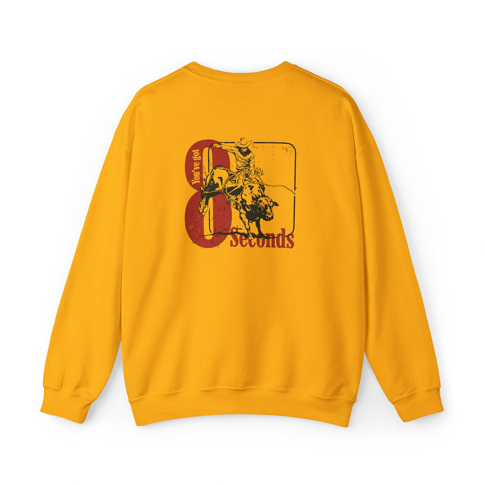 Thumbnail: "You've Got 8 Seconds" (On Back) Heavy Blend™ Crewneck Sweatshirt (Logo Front)