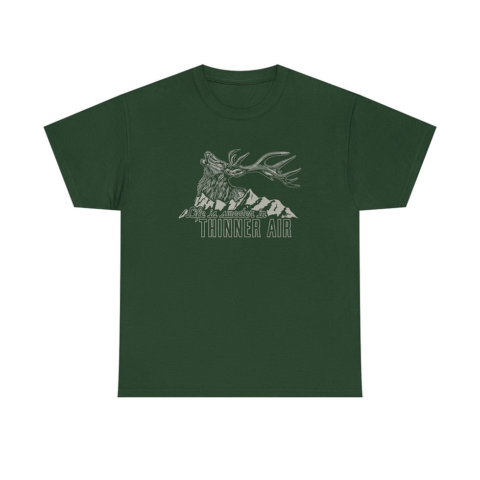 Thumbnail: "Life is Sweeter in Thinner Air" Unisex Heavy Cotton Tee (White)