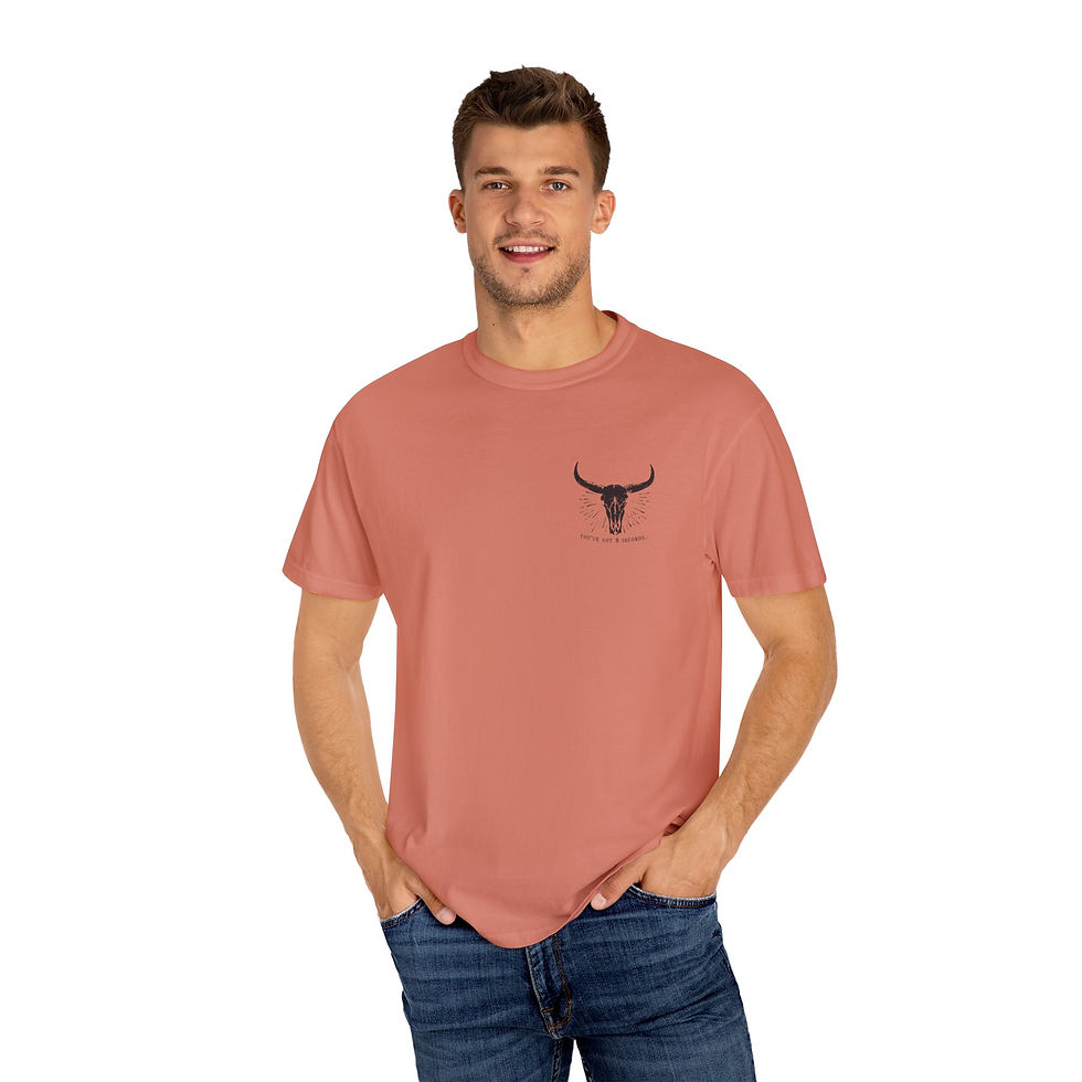 Thumbnail: Bull With Logo (On Back) "You've got 8 seconds" (On Front) Unisex T-shirt