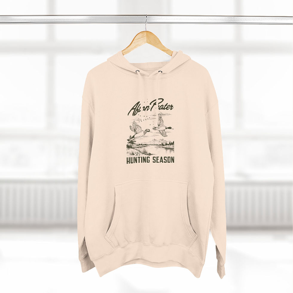 "It's Hunting Season" With Logo Unisex Premium Pullover Hoodie (Black)