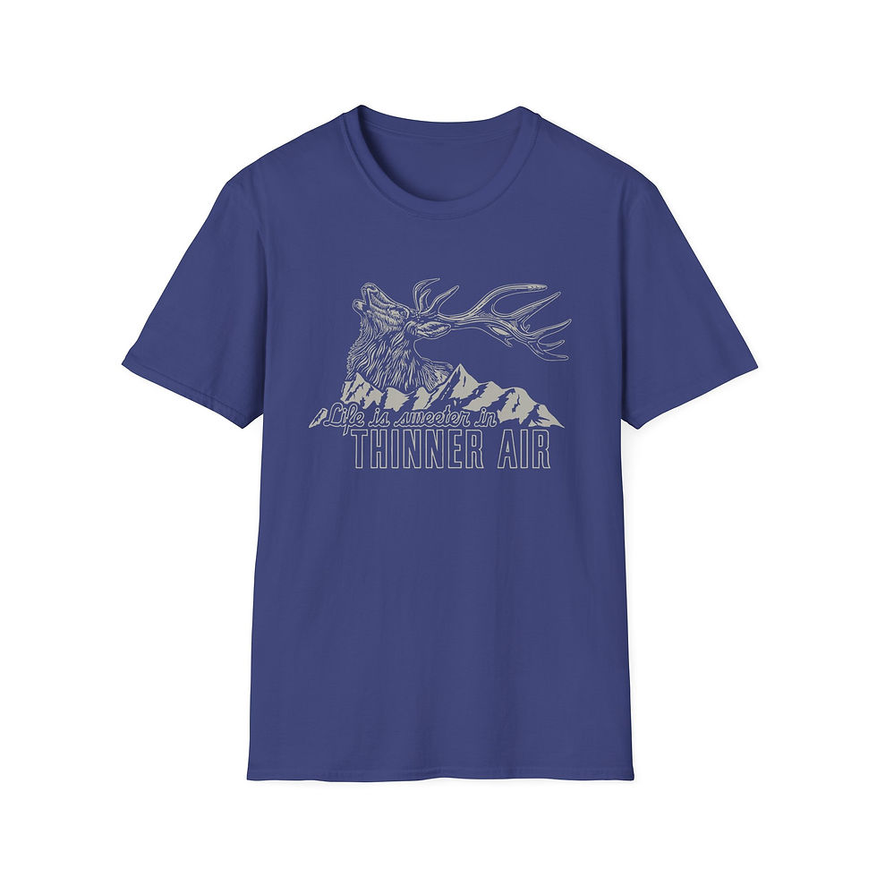 Thumbnail: "Life is Sweeter in Thinner Air" Unisex Softstyle T-Shirt (White)