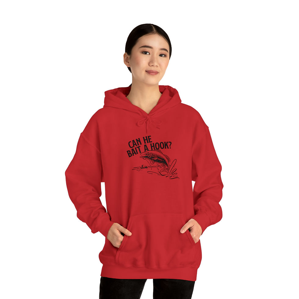 Thumbnail: "Can He Bait a Hook?" Unisex Heavy Blend™ Hooded Sweatshirt