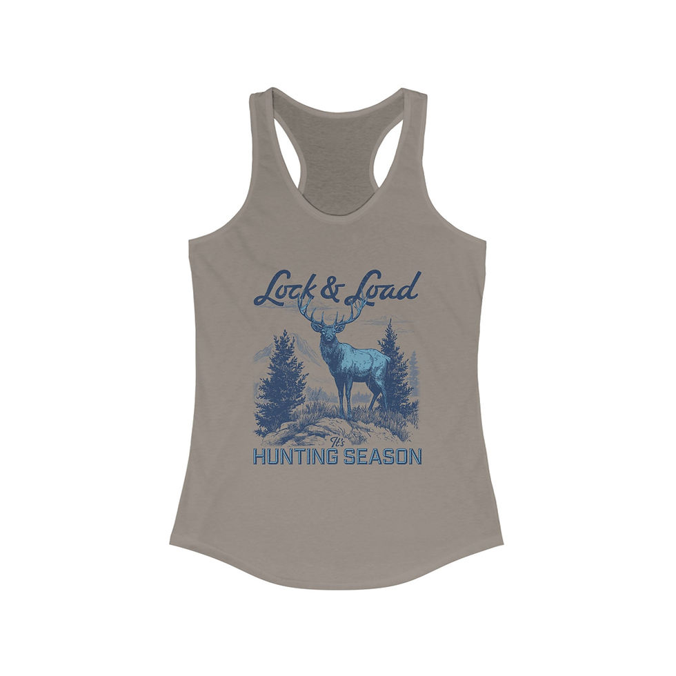 Thumbnail: "Lock & Load- It's Hunting Season" Women's Ideal Racerback Tank