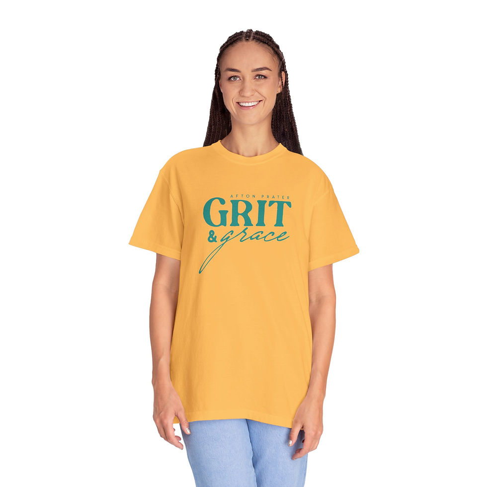Thumbnail: "Grit & Grace" Garment-Dyed T-shirt (Turquoise)