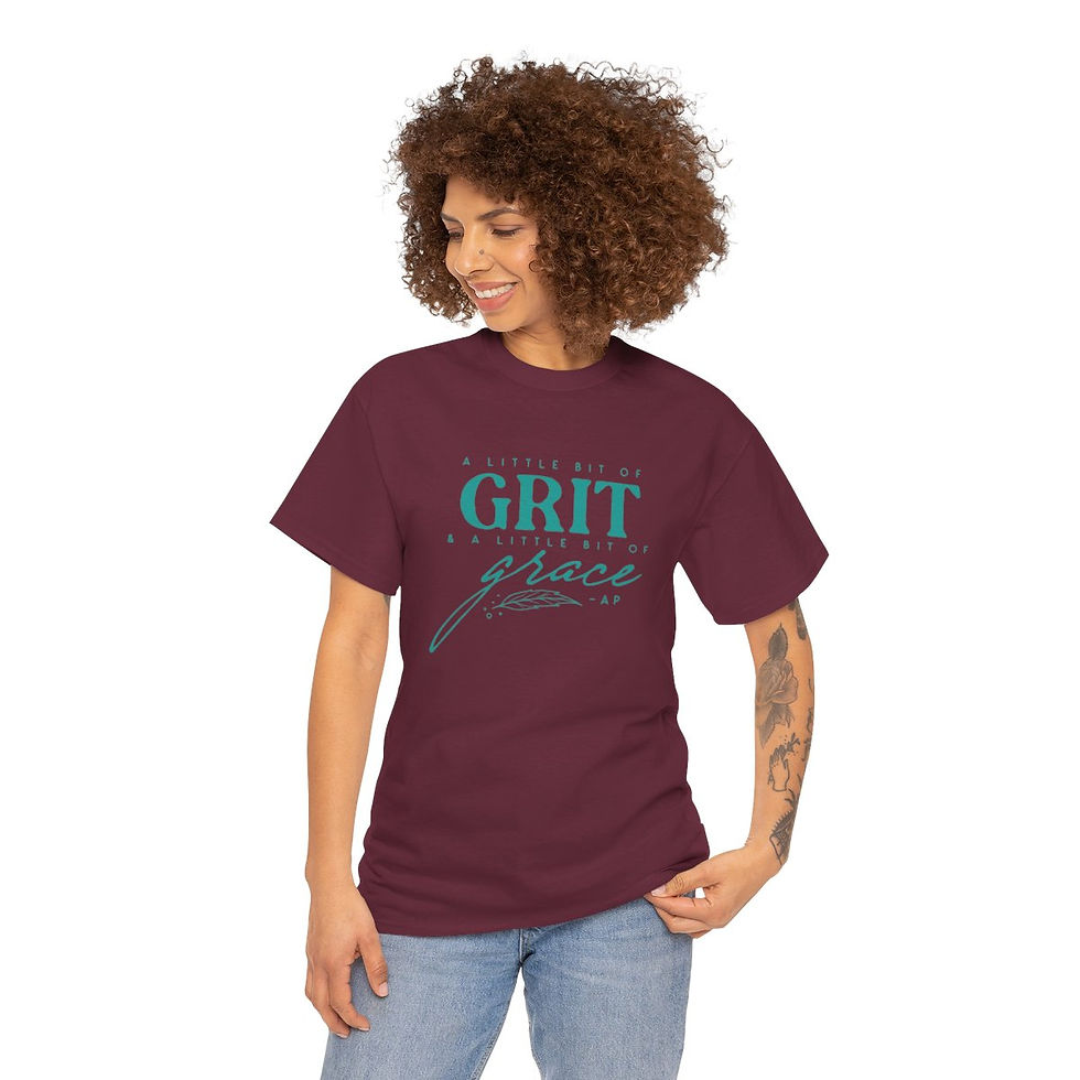 Thumbnail: "A Little Bit of Grit & A Little Bit of Grace" Heavy Cotton Tee (Turquoise)