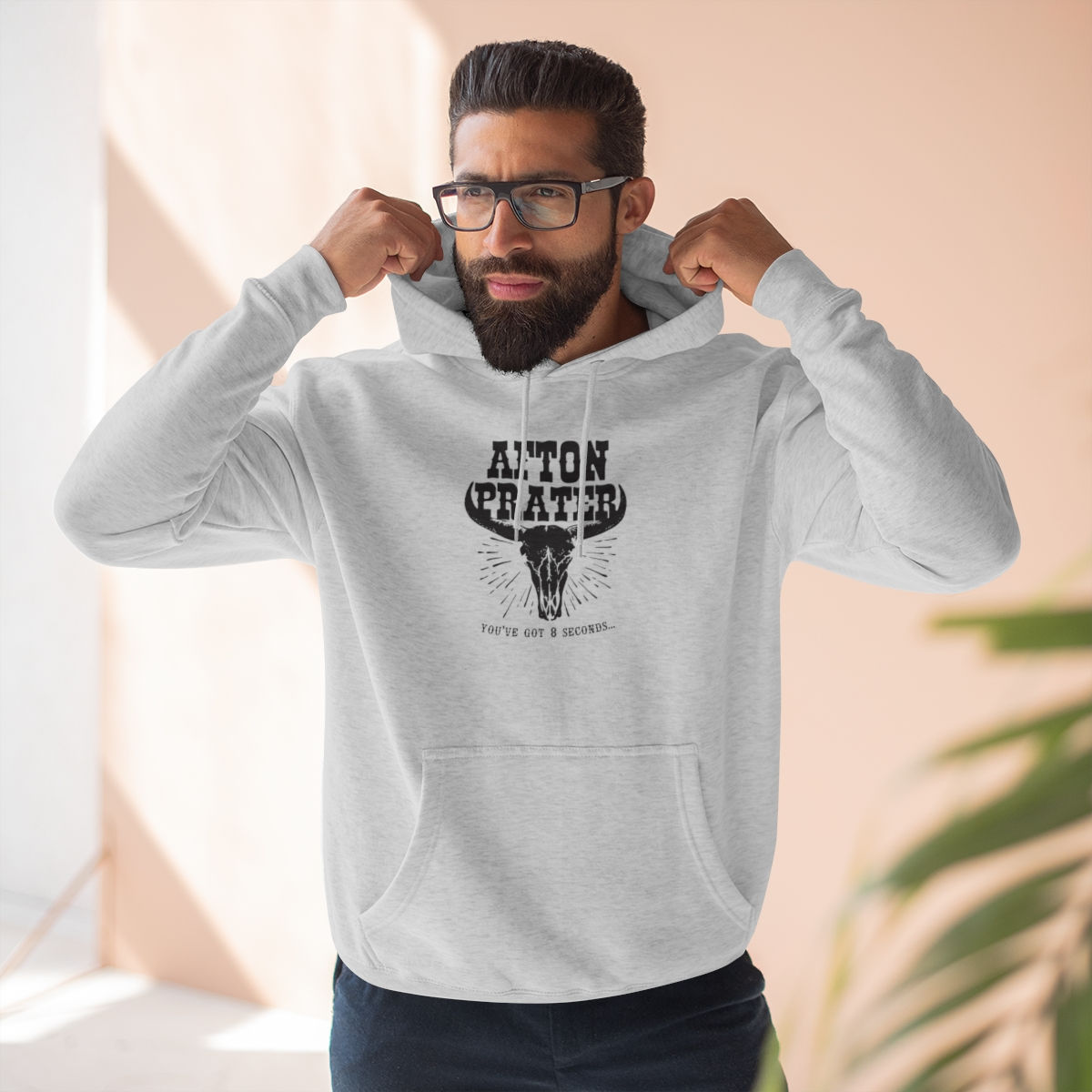 "You've Got 8 Seconds" Unisex Premium Pullover Hoodie With Logo