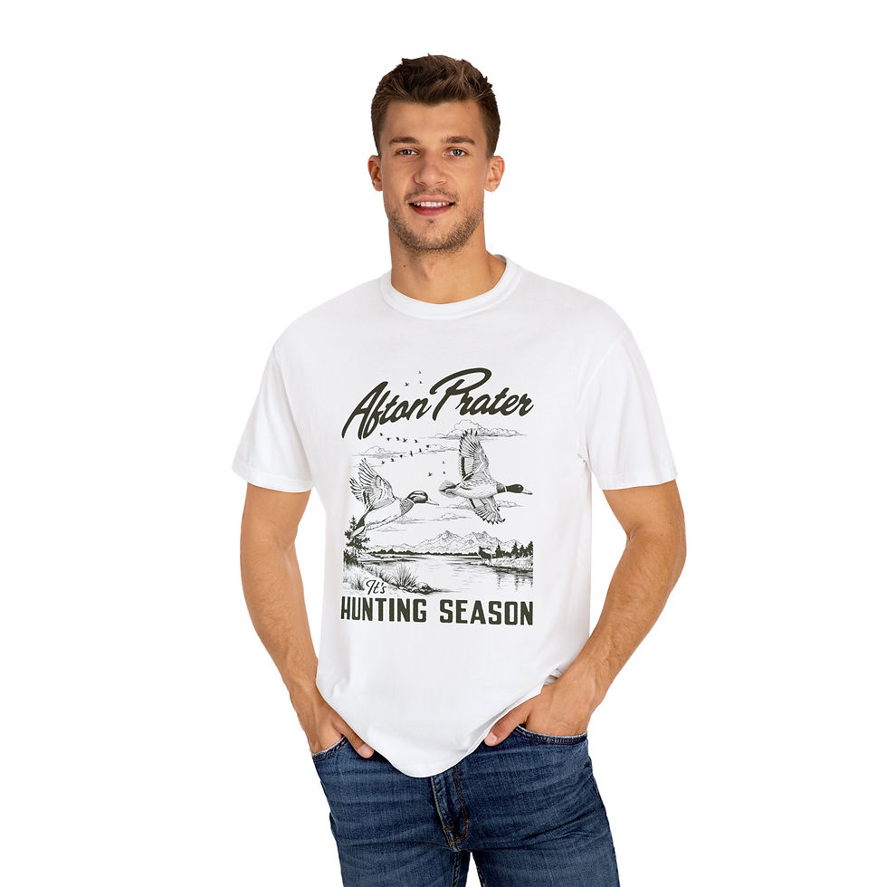 Thumbnail: "It's Hunting Season" With Logo Garment-Dyed T-shirt (Black)