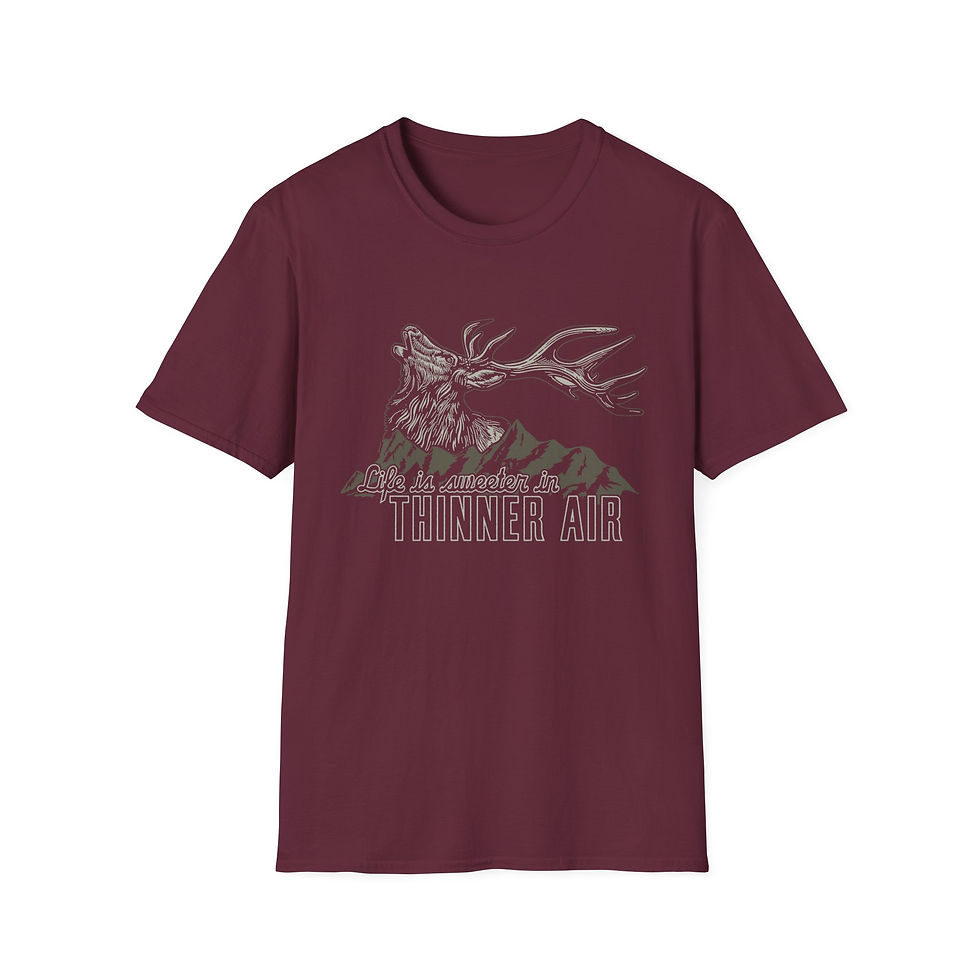 "Life is Sweeter in Thinner Air" Unisex Softstyle T-Shirt