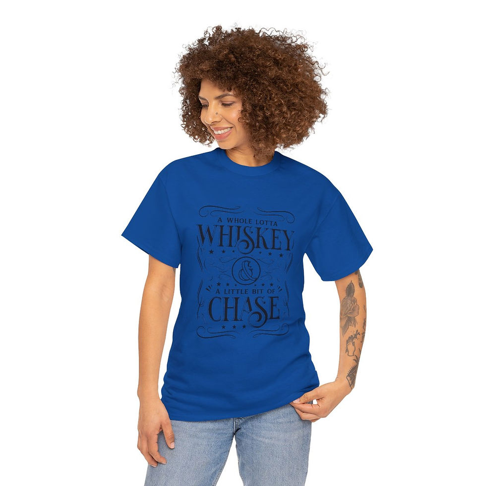 Thumbnail: "A Whole Lotta Whiskey & A Little Bit of Chase" Unisex Heavy Cotton Tee (Black)
